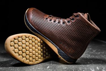 Nobull High-Top Leather Men's Trainers Coffee | Australia (JG1437)
